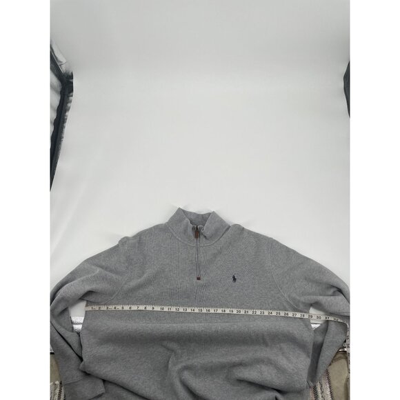 Polo Ralph Lauren Mens XXL Gray Half-Zip Pullover Sweater 100% Cotton Classic - Picture 6 of 7